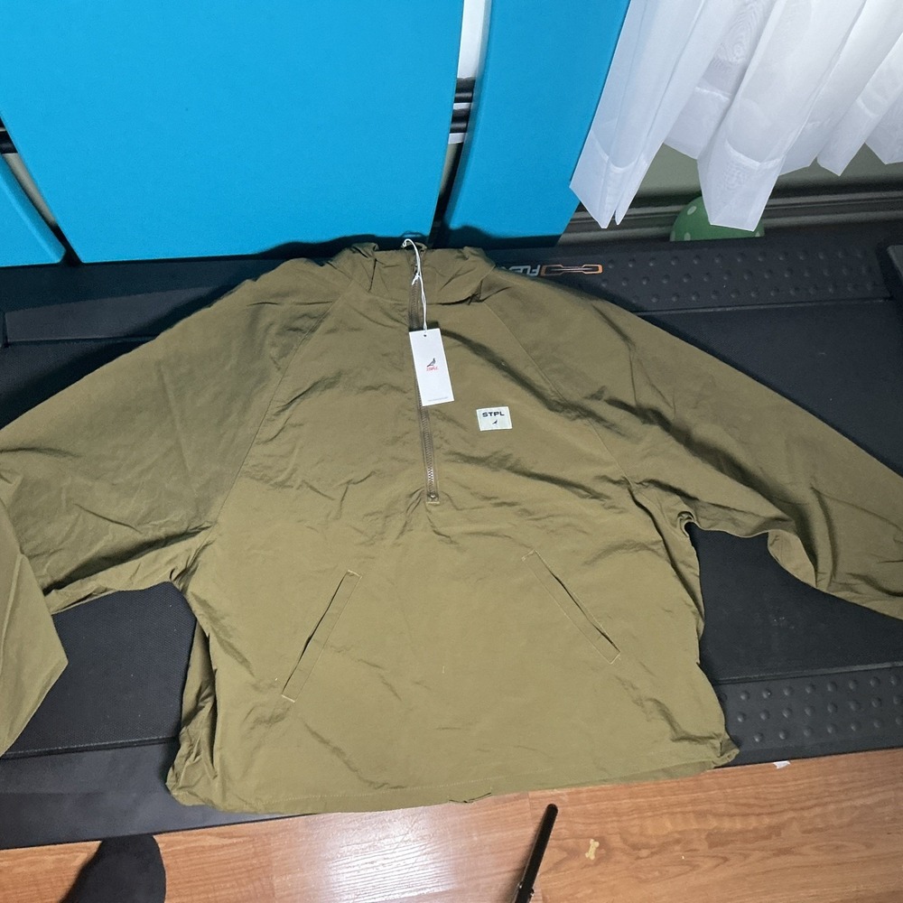 NWT Staple Pigeon Mens XL Olive Green Quarter Zip Windbreaker Jacket STPL 16081
